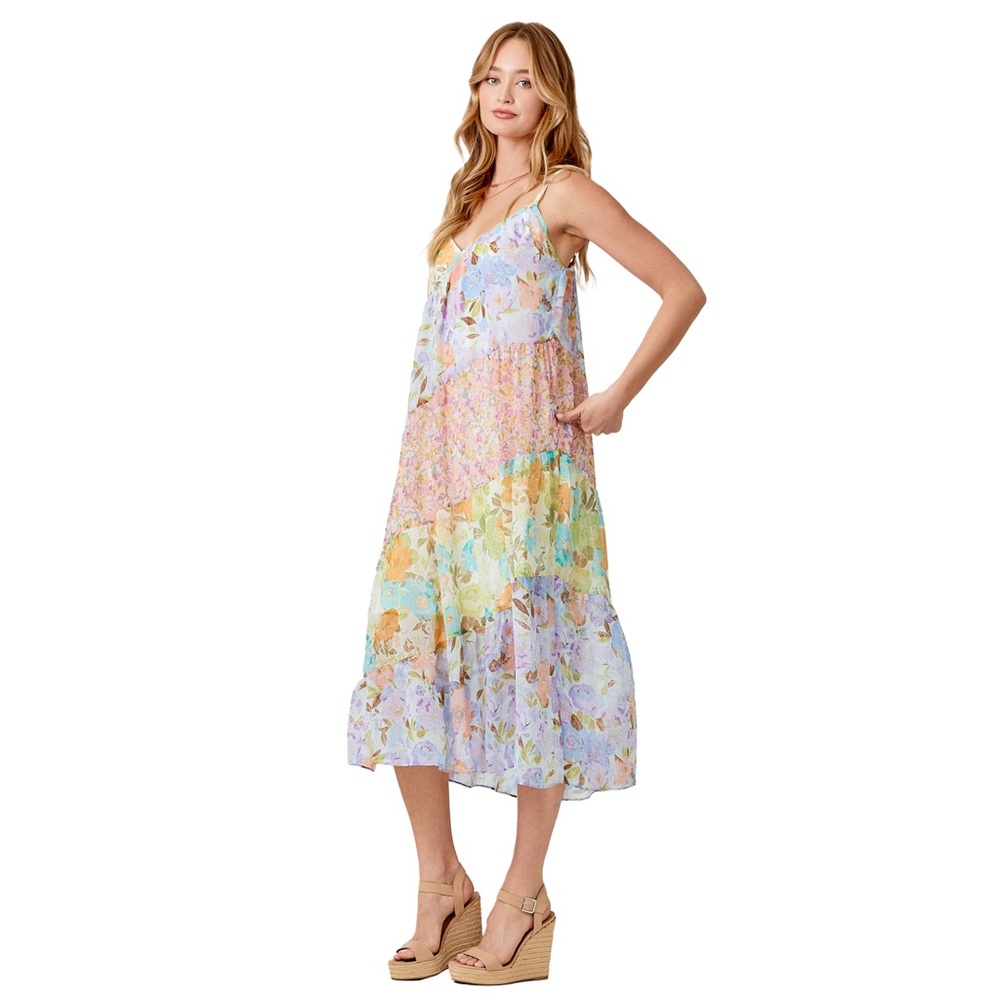 Mystree Multicolor Floral Midi Dress